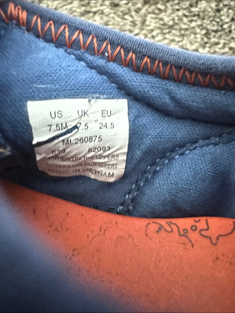 EUC Merrell Blue Mesh Hook-and-Loop Velcro Water Shoes Little Kids 7.5 Unisex